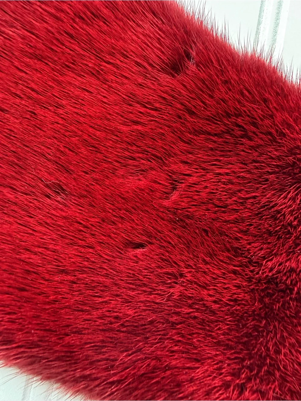 Stizzoli Rabbit Fur Neck Scarf Warmer Red Vintage Rare Made in Italy Luxury